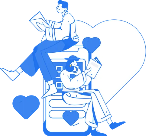 Couple celebrating valentine day  Illustration