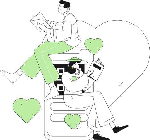 Couple celebrating valentine day  Illustration