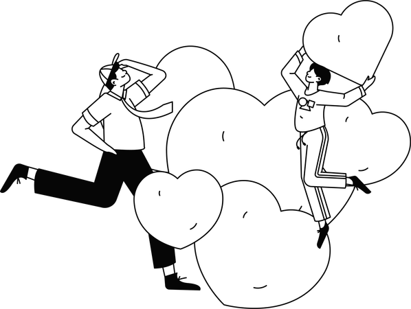 Couple celebrating valentine day  Illustration