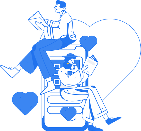 Couple celebrating valentine day  Illustration