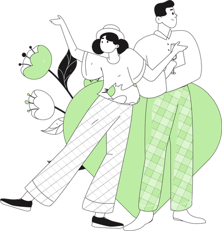 Couple celebrating valentines  Illustration