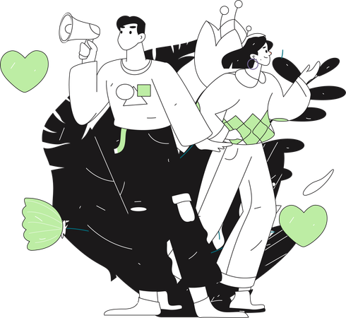 Couple celebrating valentines  Illustration