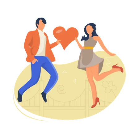 Couple celebrating valentines day  Illustration