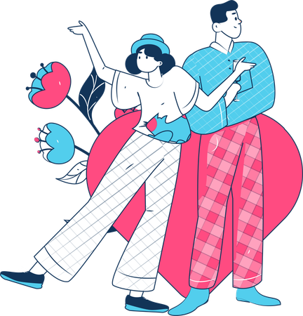 Couple celebrating valentines  Illustration