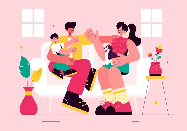Un couple célèbre la fête des parents  Illustration