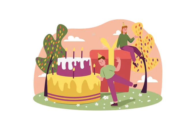 Un couple célèbre son anniversaire de mariage  Illustration