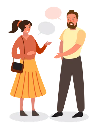 Couple chatting  Illustration