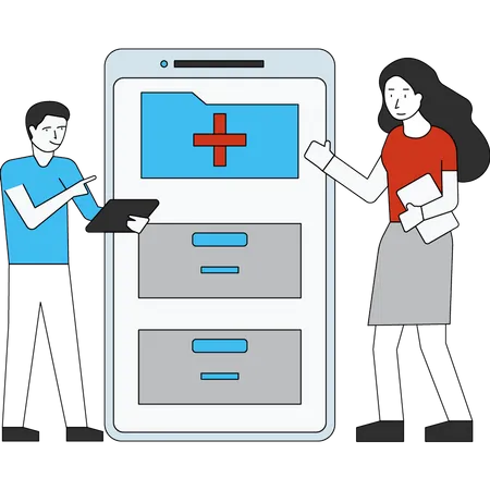 Couple checking the medical appointment  Illustration