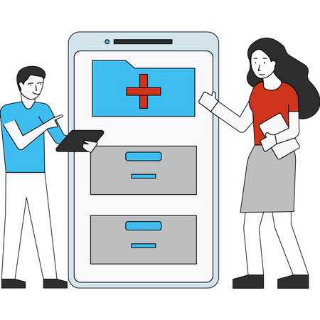 Couple checking the medical appointment  Illustration