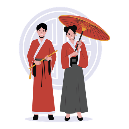 Couple chinois  Illustration