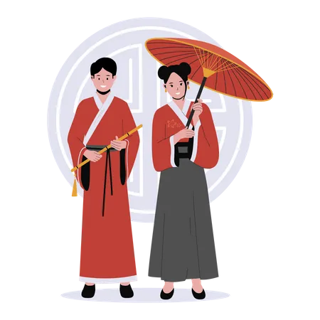 Couple chinois  Illustration