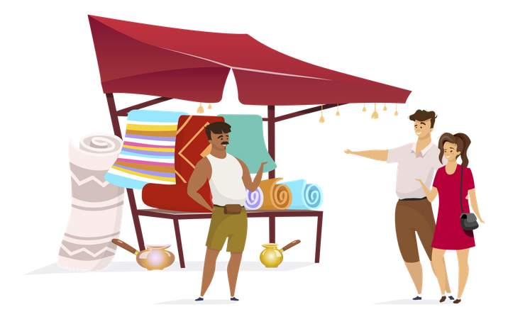 Couple choosing persian  Illustration