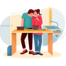 couple cook illustration free download