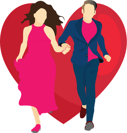 Couple courant Saint-Valentin  Illustration