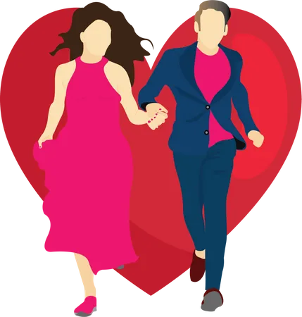 Couple courant Saint-Valentin  Illustration