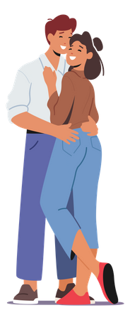 Couple cuddling Illustration