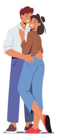 Couple cuddling  Illustration