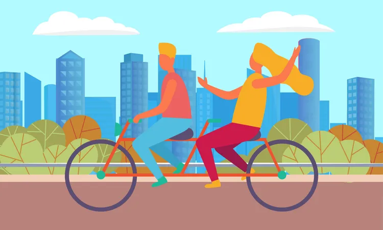 Couple cycling  Illustration