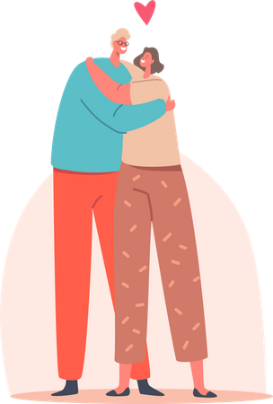 Couple aimant, étreindre  Illustration