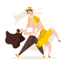illustration couple dance