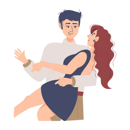 Couple Dance Together Illustration