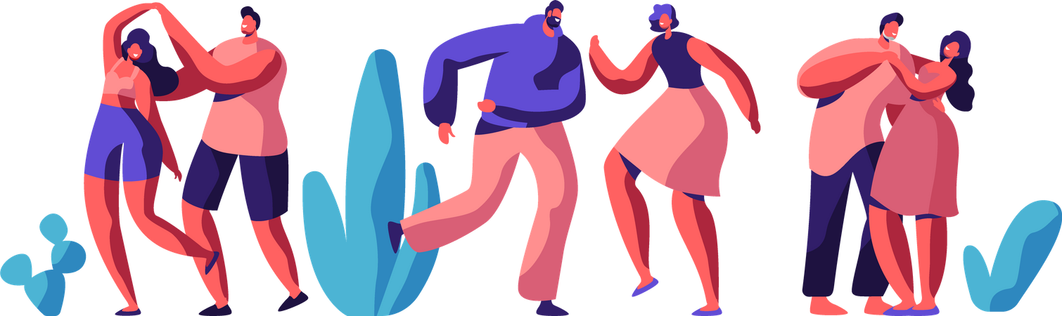 Couple Dance Together Illustration