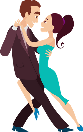 Couple Dance Together  Illustration