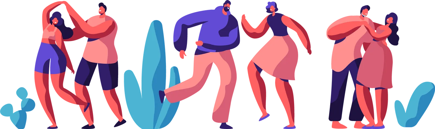 Couple Dance Together  Illustration