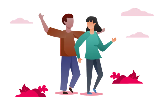 Couple Dance Together  Illustration