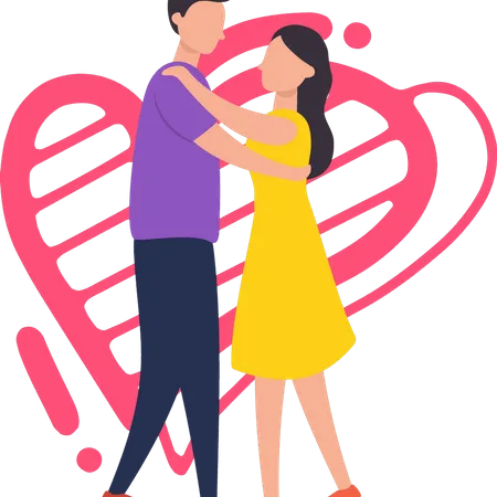 Couple dancing Illustration