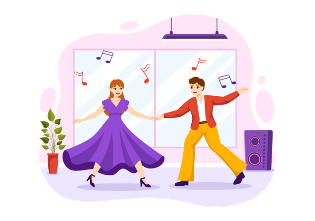 Couple Dancing  Illustration