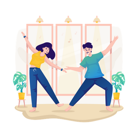 Couple dancing  Illustration