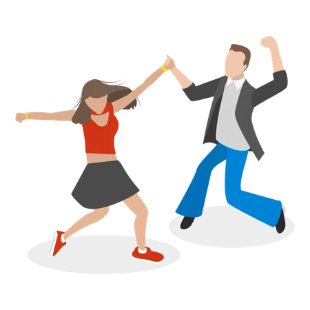 Couple dancing at party  Illustration