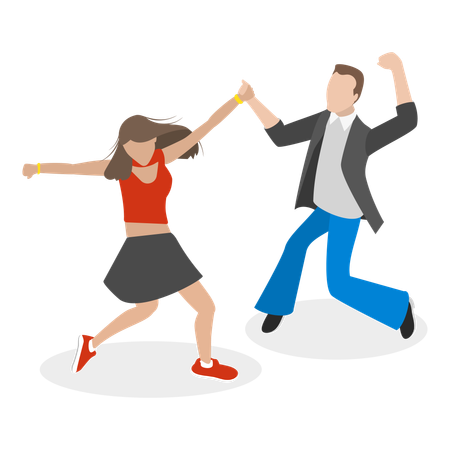 Couple dancing at party  Illustration