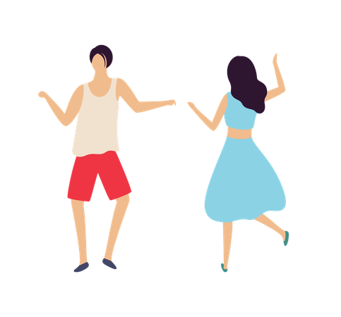 Couple dancing at party  Illustration