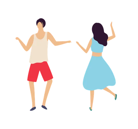 Couple dancing at party  Illustration