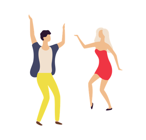 Couple dancing at party  Illustration