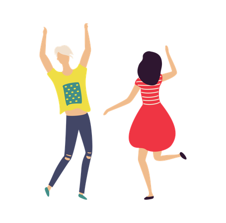 Couple dancing at party  Illustration