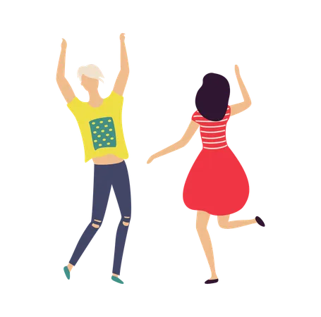 Couple dancing at party  Illustration