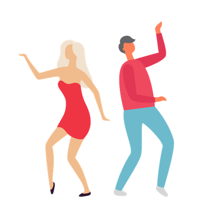 Couple dancing at party  Illustration