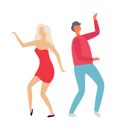 Couple dancing at party  Illustration