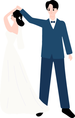 Couple dancing at wedding  Illustration