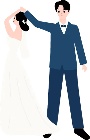 Couple dancing at wedding  Illustration