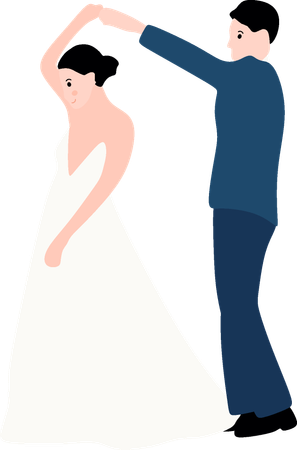 Couple dancing at wedding  Illustration