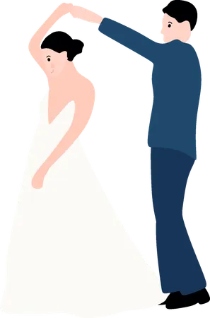 Couple dancing at wedding  Illustration