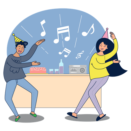 Couple dancing  Illustration