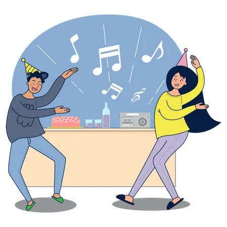 Couple dancing  Illustration