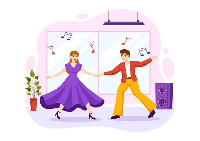 Couple Dancing  Illustration