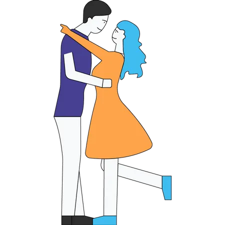 Couple dancing  Illustration