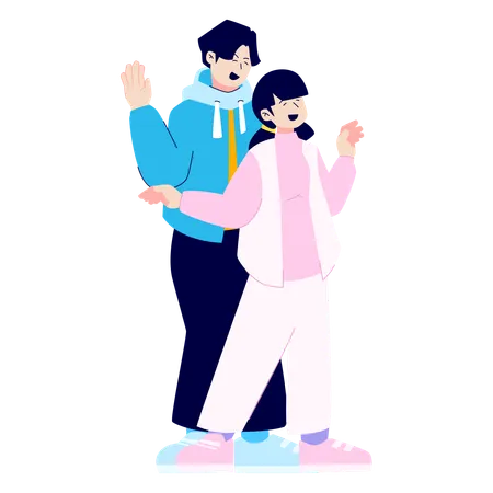 Couple dancing in disco  Illustration